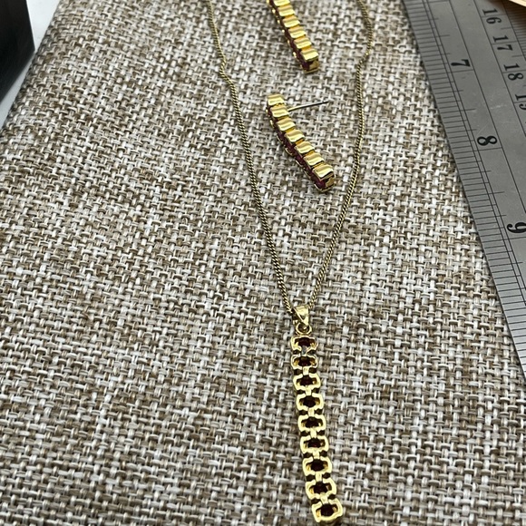 Vintage Technibond Classic 18K Gold Bonded 925 Necklace & Earring Set - Picture 14 of 17